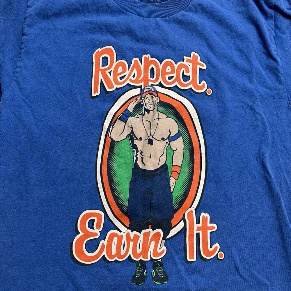 John Cena WWE Blue T Shirt Youth Medium Logo - Picture 3 of 8